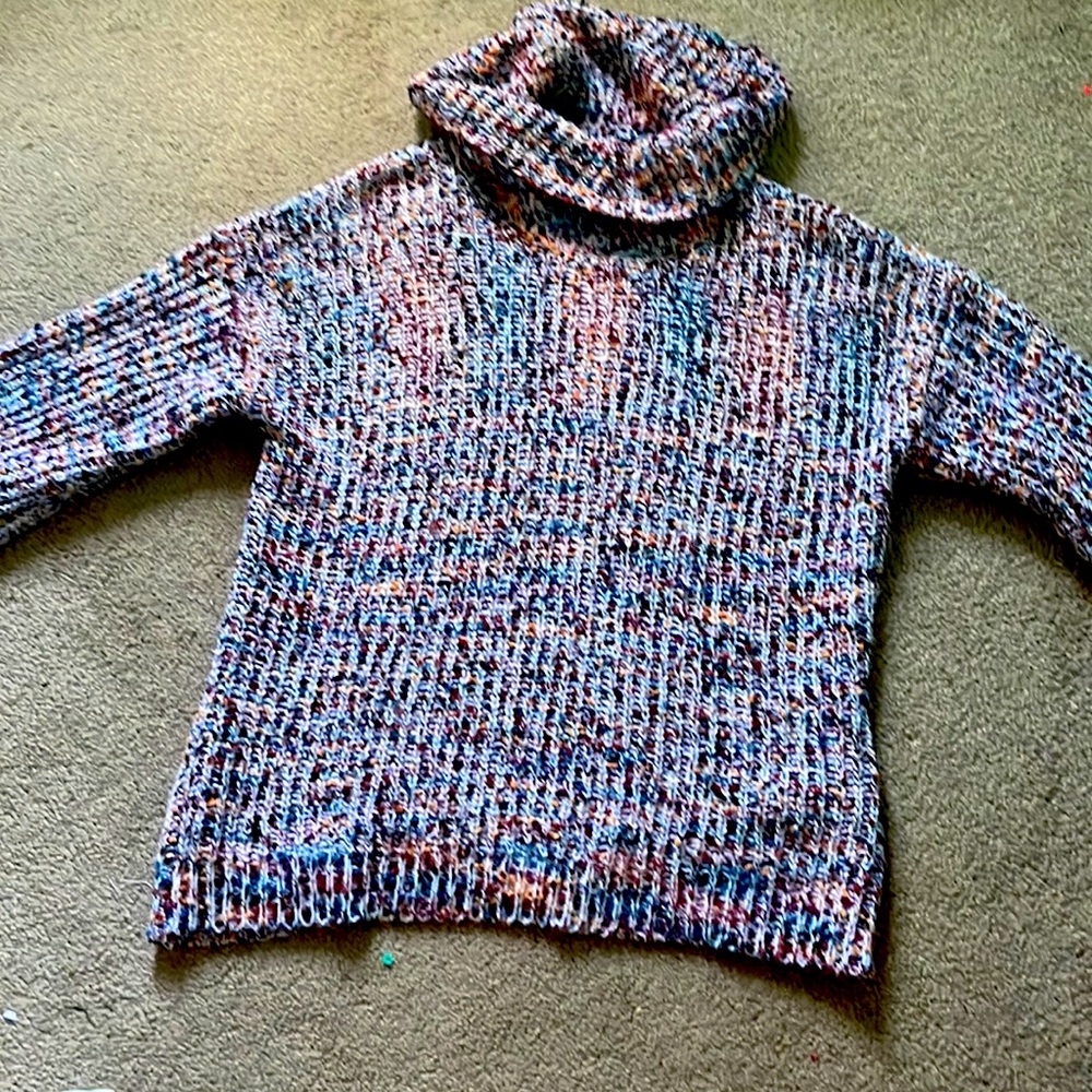 art class multi-colored knitted sweater